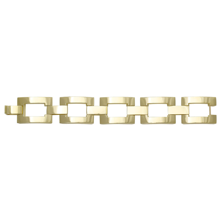 Solid gold fancy link bracelet, 53.40 g — shown square on a plain background.