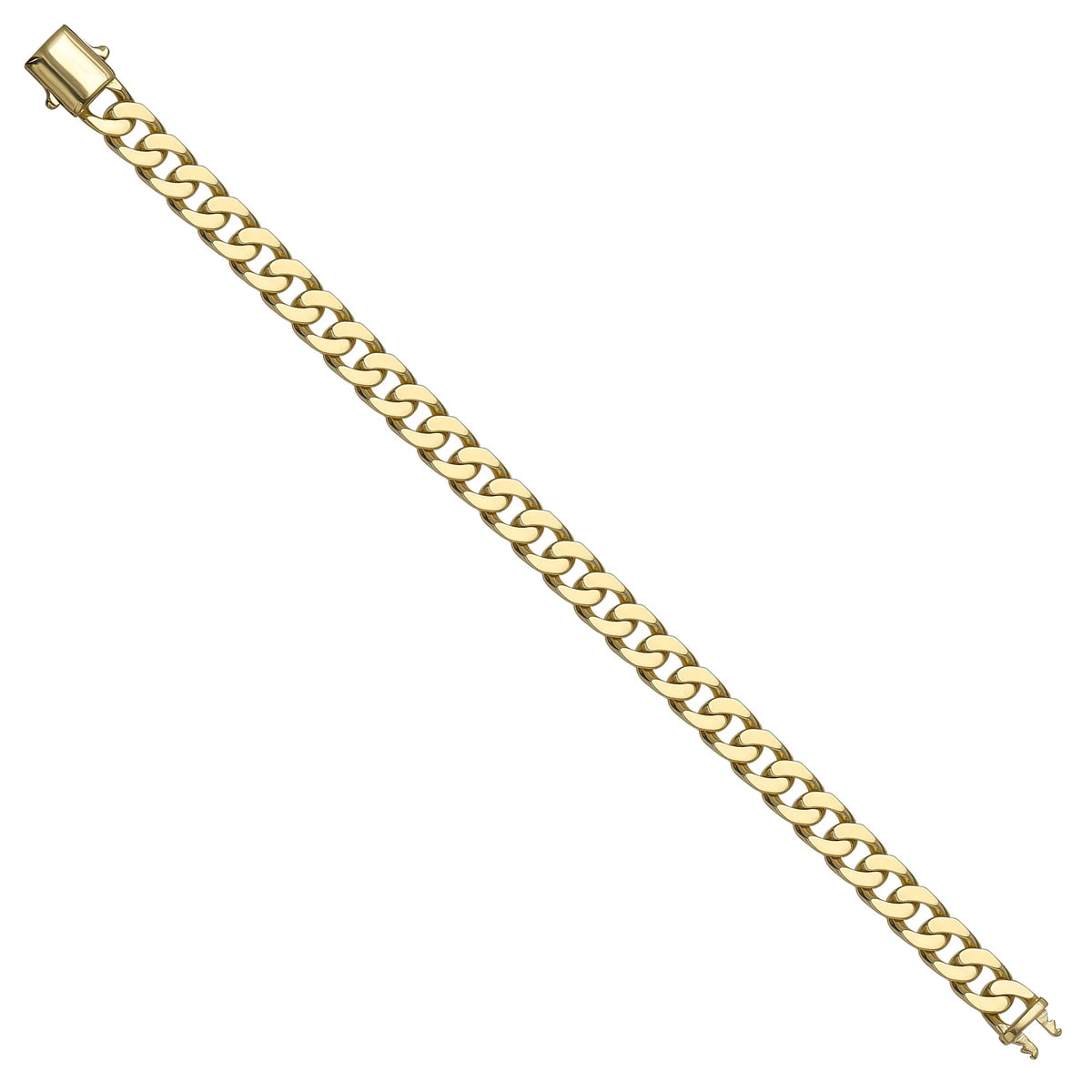 Solid gold curb bracelet, 12.80 g — shown at an angle across the frame.