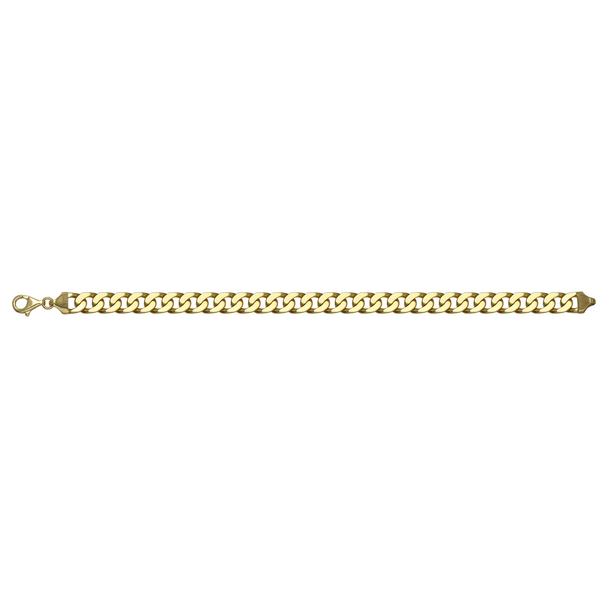 Solid gold curb bracelet, 10.90 g — shown square on a plain background.