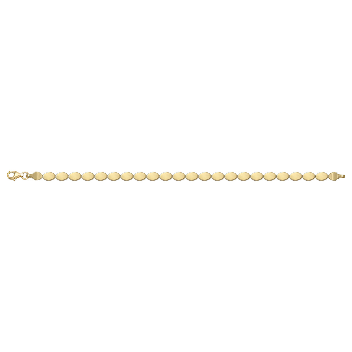 Solid gold id bracelet, 5.30 g — shown square on a plain background.