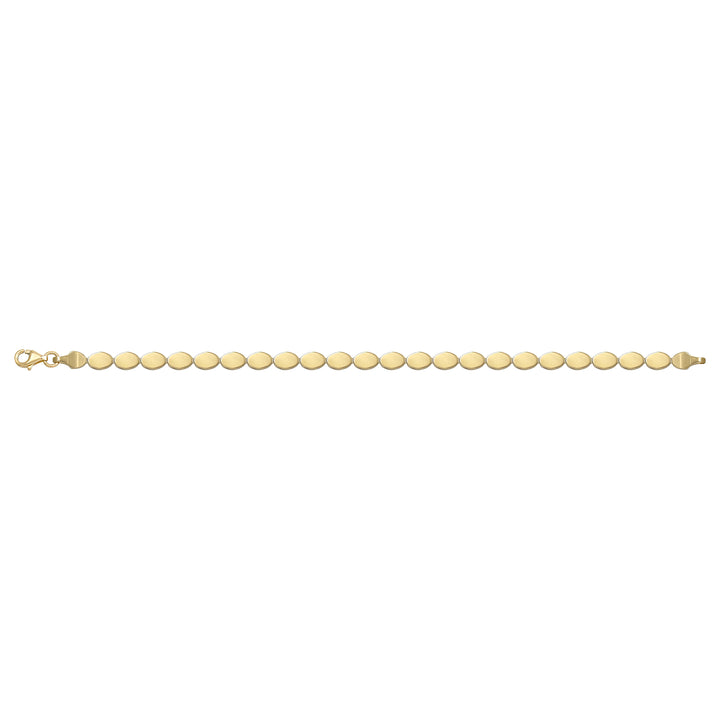 Solid gold id bracelet, 5.30 g — shown square on a plain background.