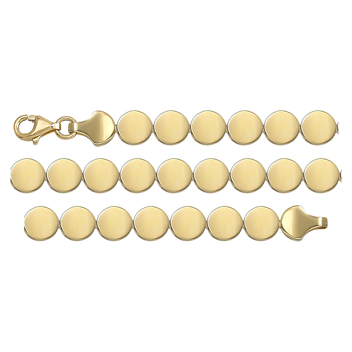 Solid gold id bracelet, 6.80 g — shown in three rows across the frame.