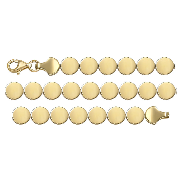 Solid gold id bracelet, 6.80 g — shown in three rows across the frame.