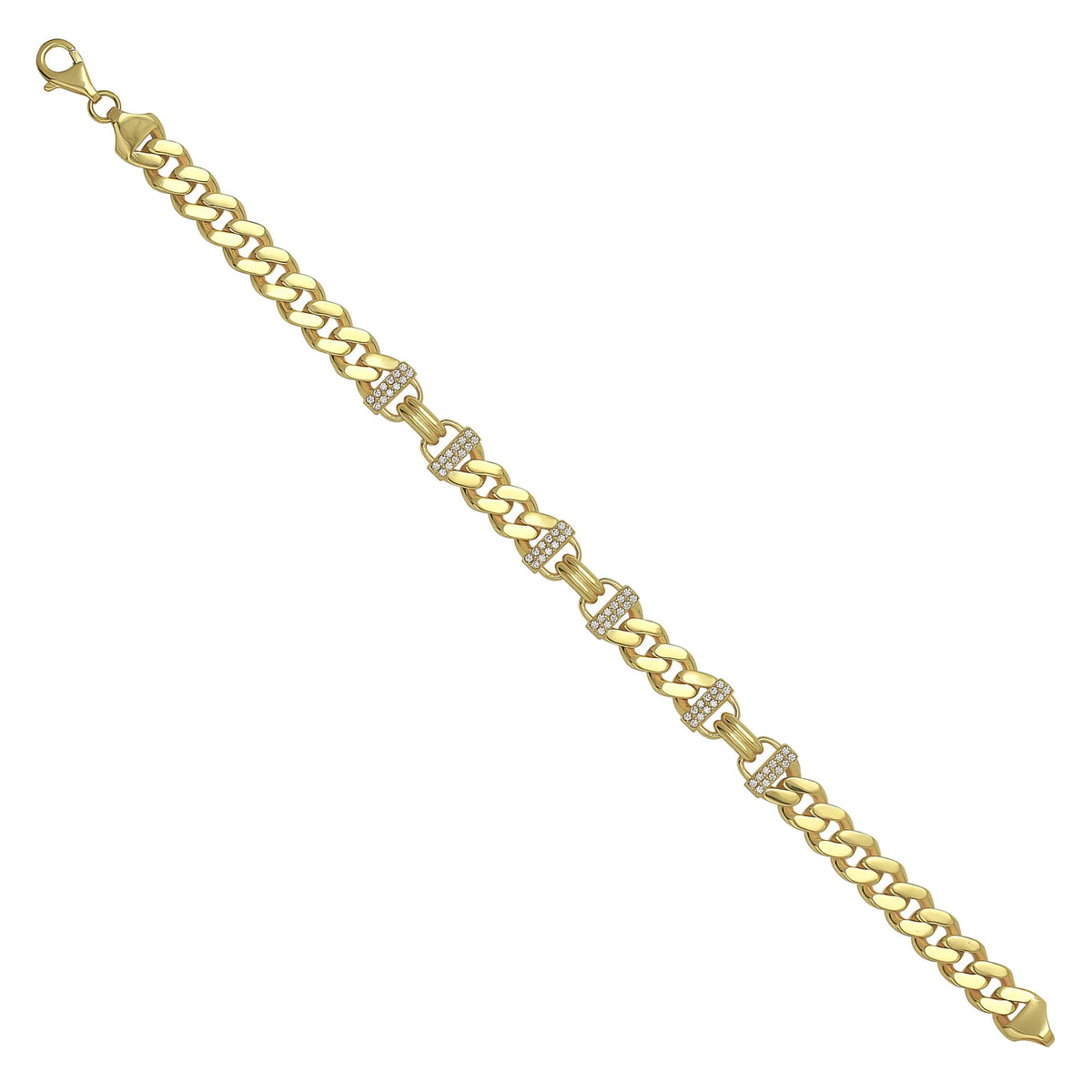 Solid gold curb bracelet, 13.05 g — shown at an angle across the frame.