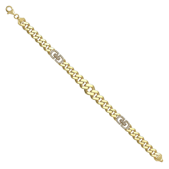Solid gold curb bracelet, 13.85 g — shown at an angle across the frame.