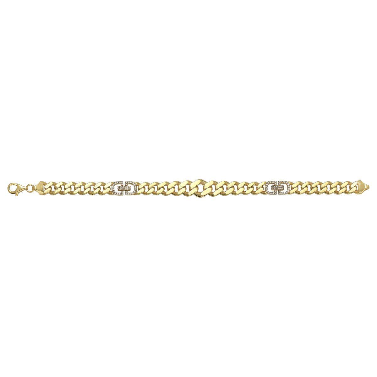 Solid gold curb bracelet, 13.85 g — shown square on a plain background.