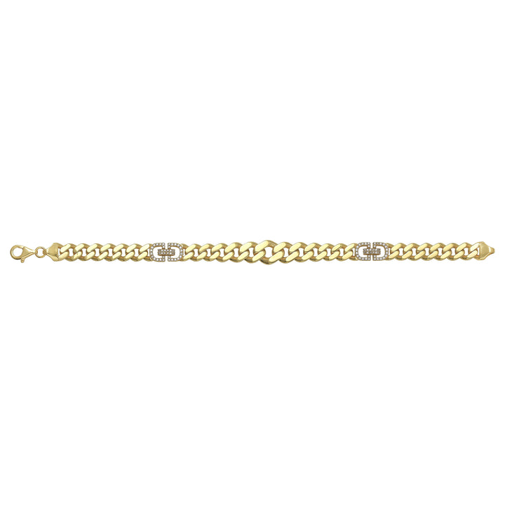 Solid gold curb bracelet, 13.85 g — shown square on a plain background.