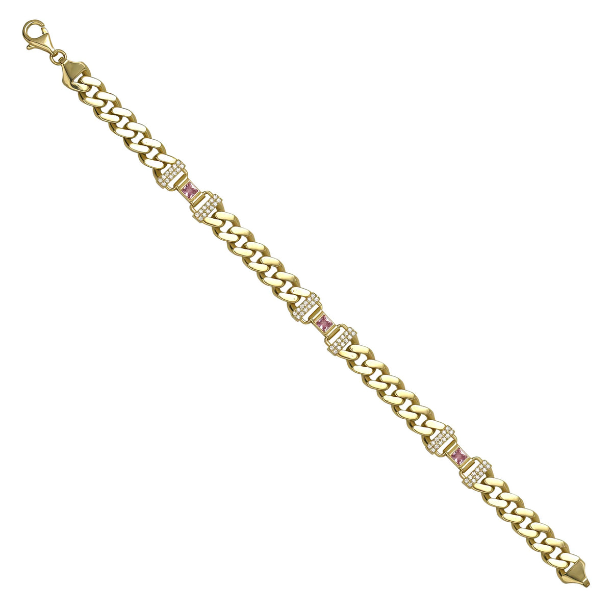 Solid gold curb bracelet, 12.60 g — shown at an angle across the frame.