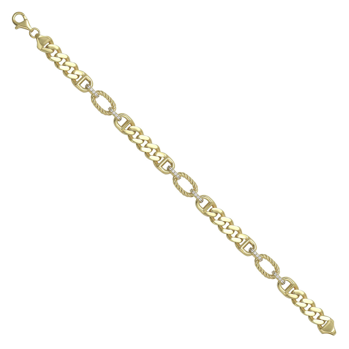 Solid gold curb bracelet, 13.05 g — shown at an angle across the frame.