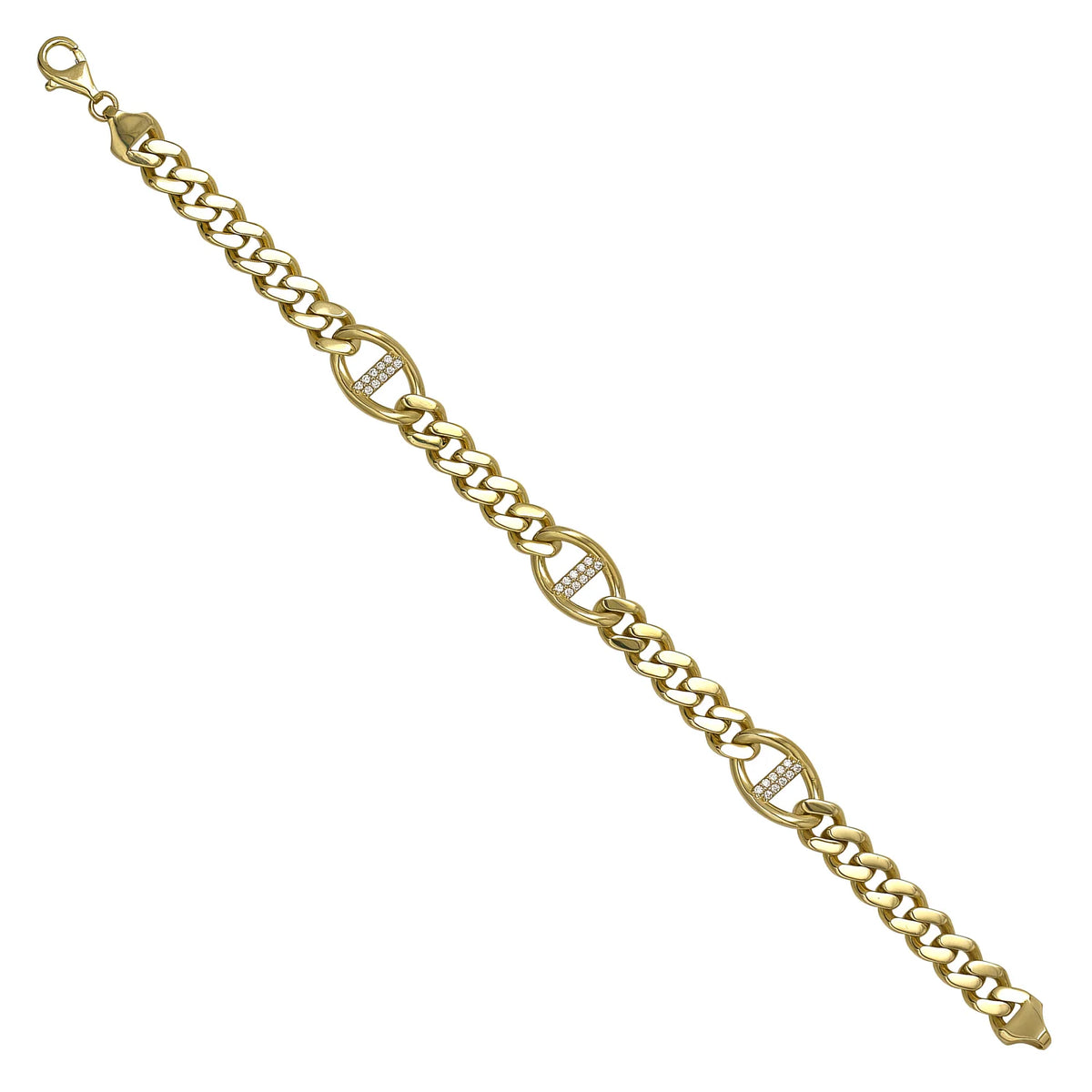 Solid gold curb bracelet, 12.50 g — shown at an angle across the frame.