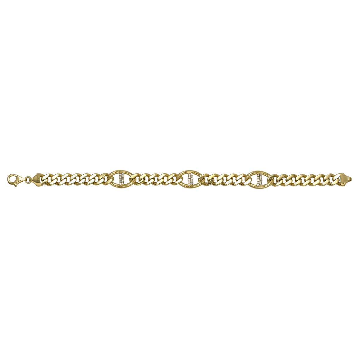 Solid gold curb bracelet, 12.50 g — shown square on a plain background.