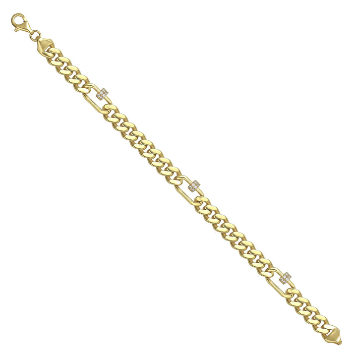 Solid gold curb bracelet, 11.40 g — shown at an angle across the frame.