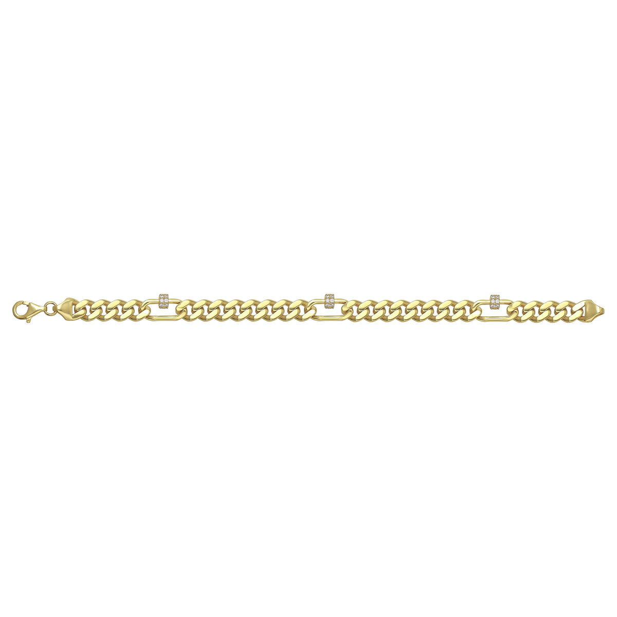 Solid gold curb bracelet, 11.40 g — shown square on a plain background.