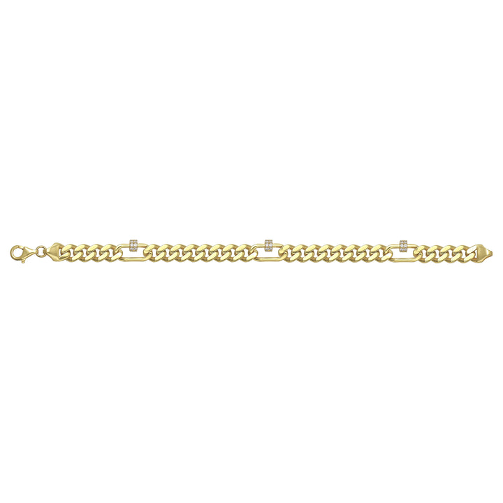 Solid gold curb bracelet, 11.40 g — shown square on a plain background.