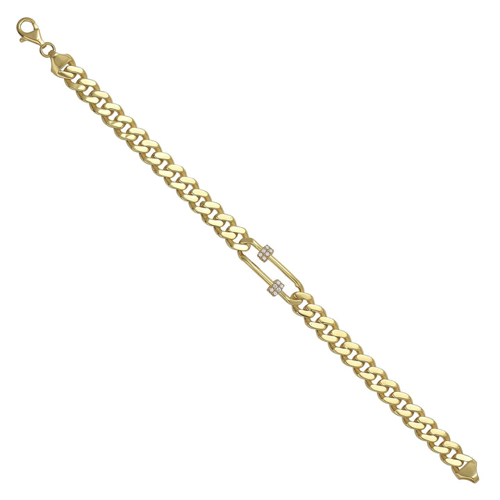 Solid gold curb bracelet, 11.10 g — shown at an angle across the frame.