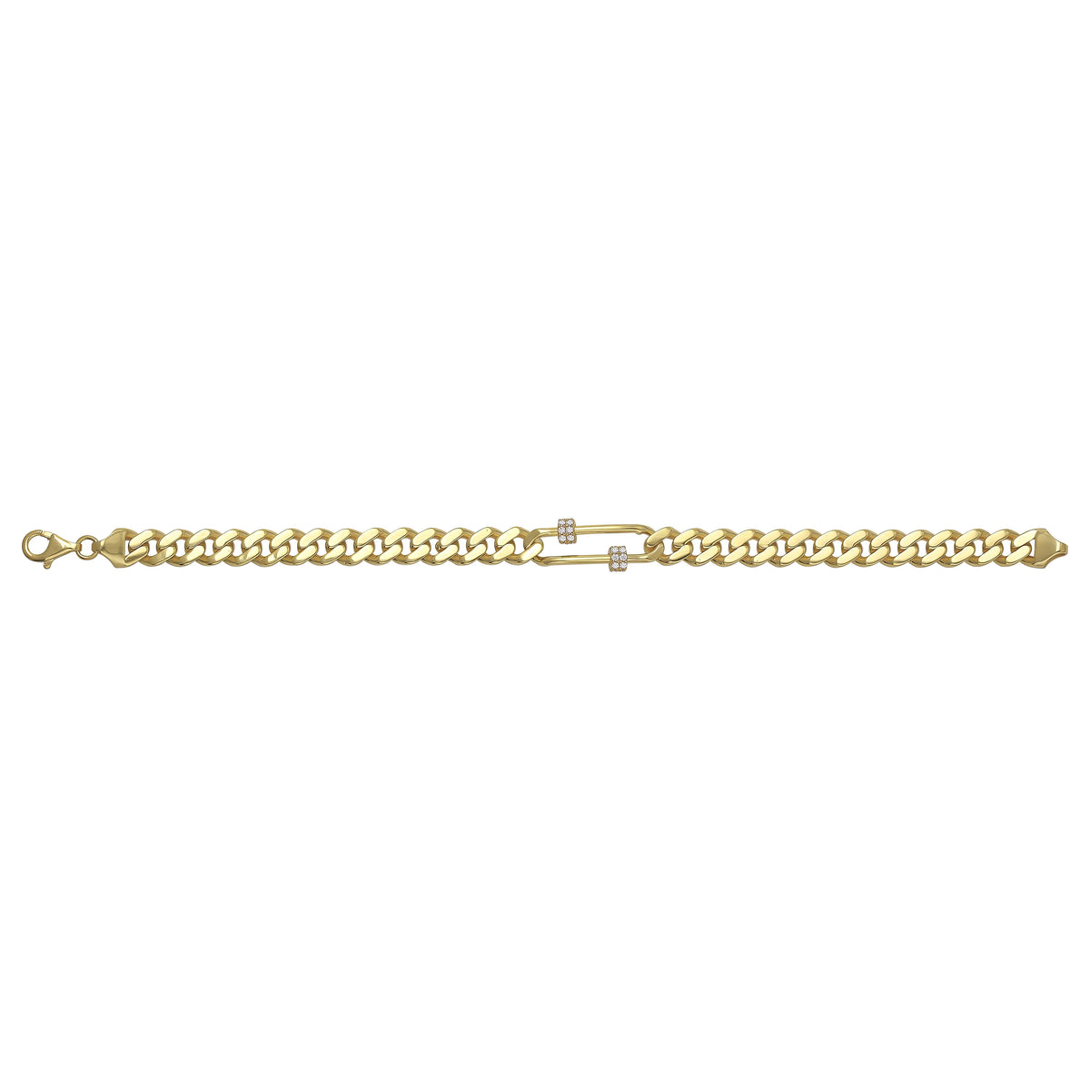 Solid gold curb bracelet, 11.10 g — shown square on a plain background.
