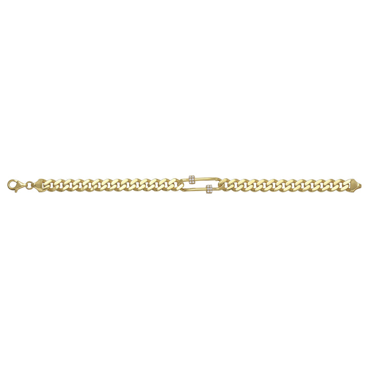 Solid gold curb bracelet, 11.10 g — shown square on a plain background.