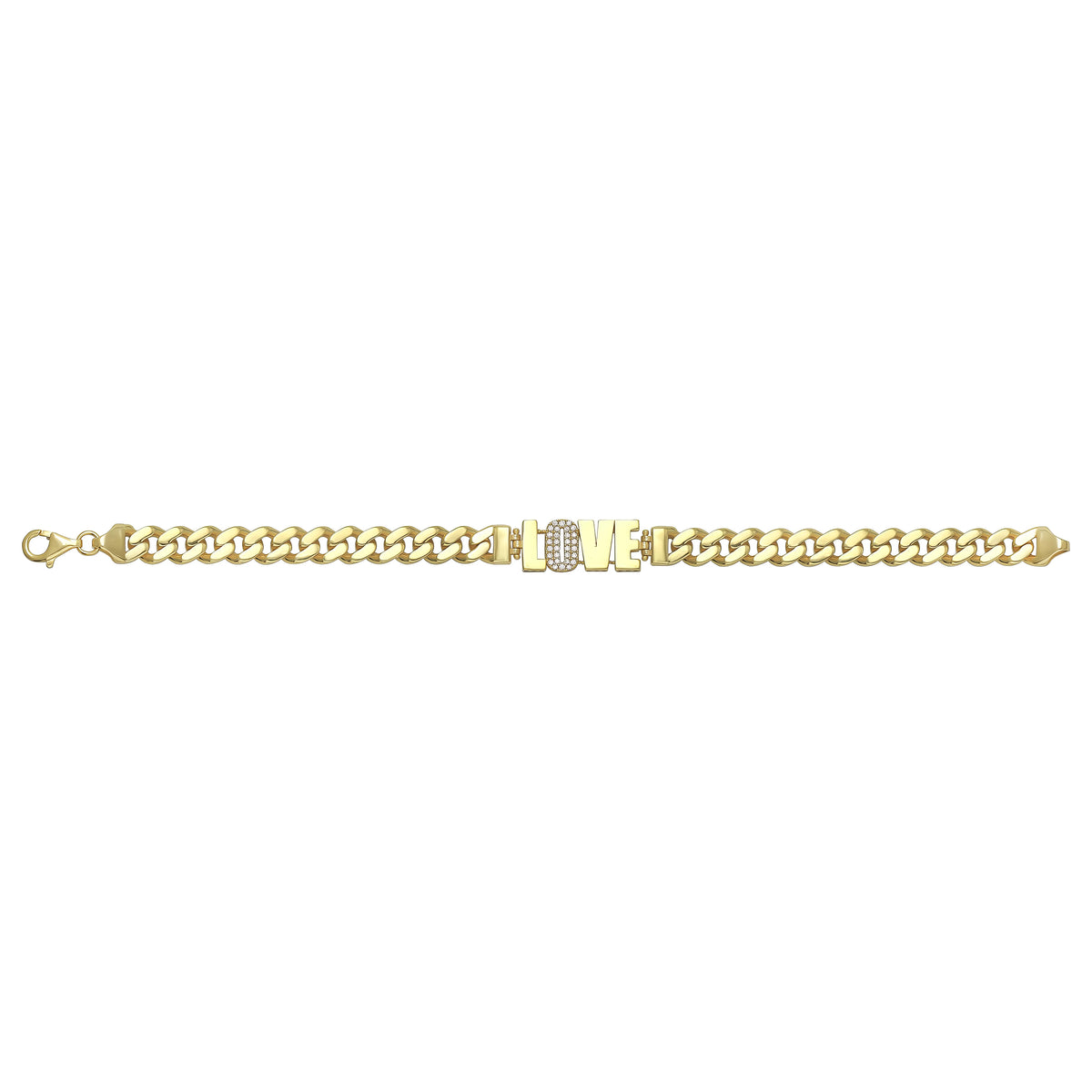 Solid gold curb bracelet, 12.45 g — shown square on a plain background.
