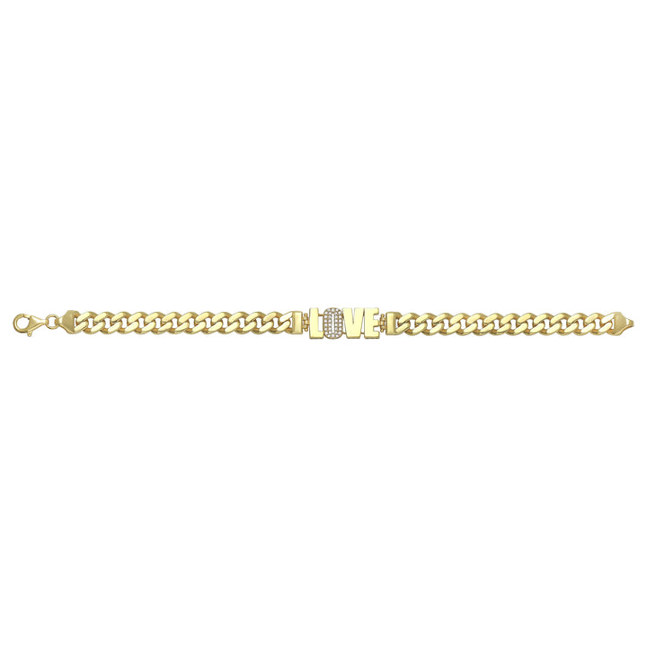 Solid gold curb bracelet, 12.45 g — shown square on a plain background.