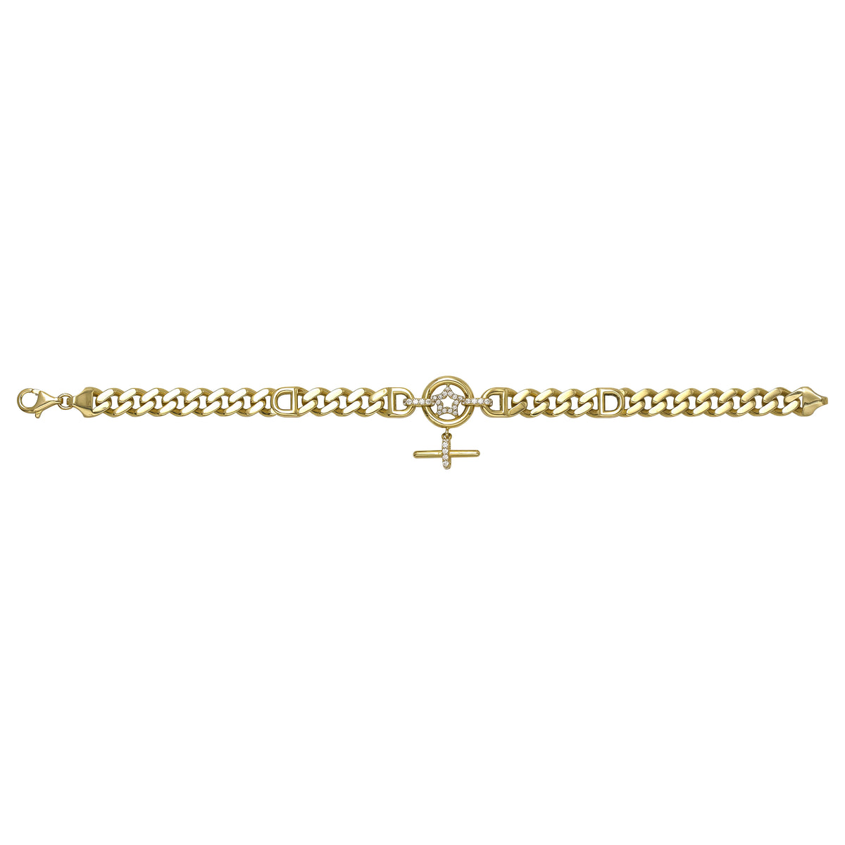 Solid gold curb bracelet, 13.55 g — shown square on a plain background.