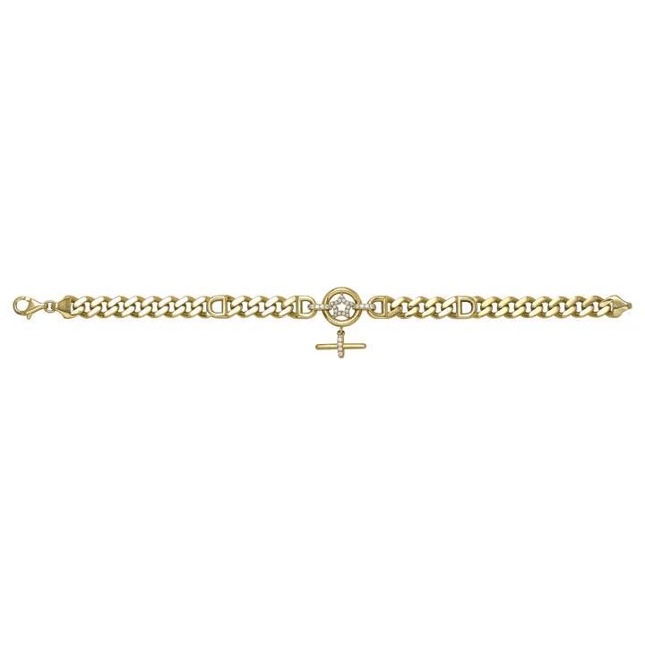Solid gold curb bracelet, 13.55 g — shown square on a plain background.