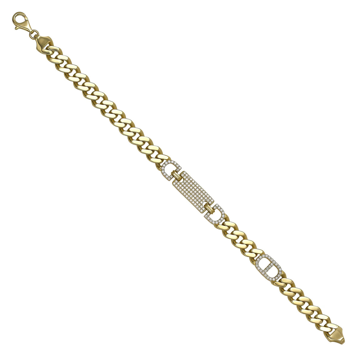 Solid gold id bracelet, 11.70 g — shown at an angle across the frame.