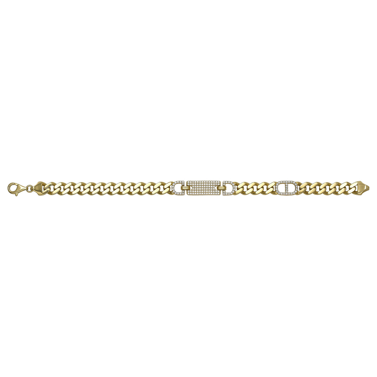 Solid gold id bracelet, 11.70 g — shown square on a plain background.