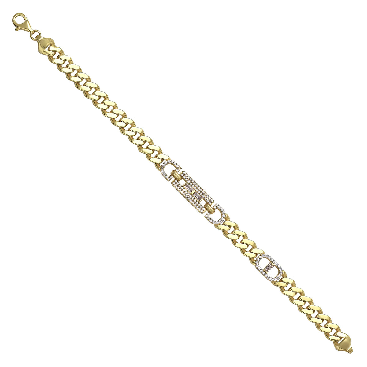 Solid gold id bracelet, 11.40 g — shown at an angle across the frame.