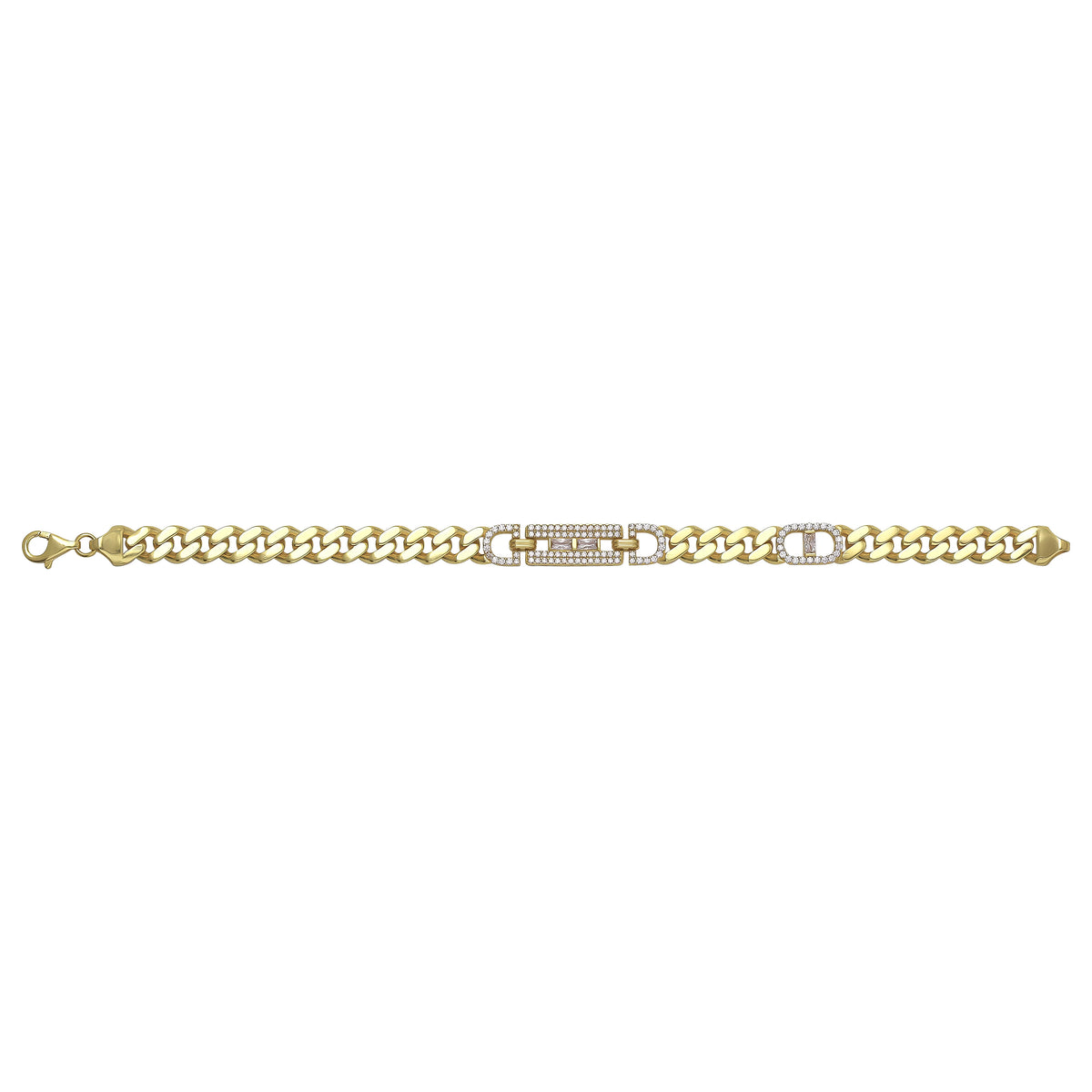 Solid gold id bracelet, 11.40 g — shown square on a plain background.