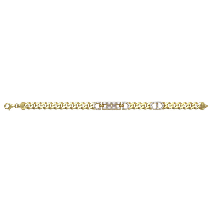Solid gold id bracelet, 11.40 g — shown square on a plain background.