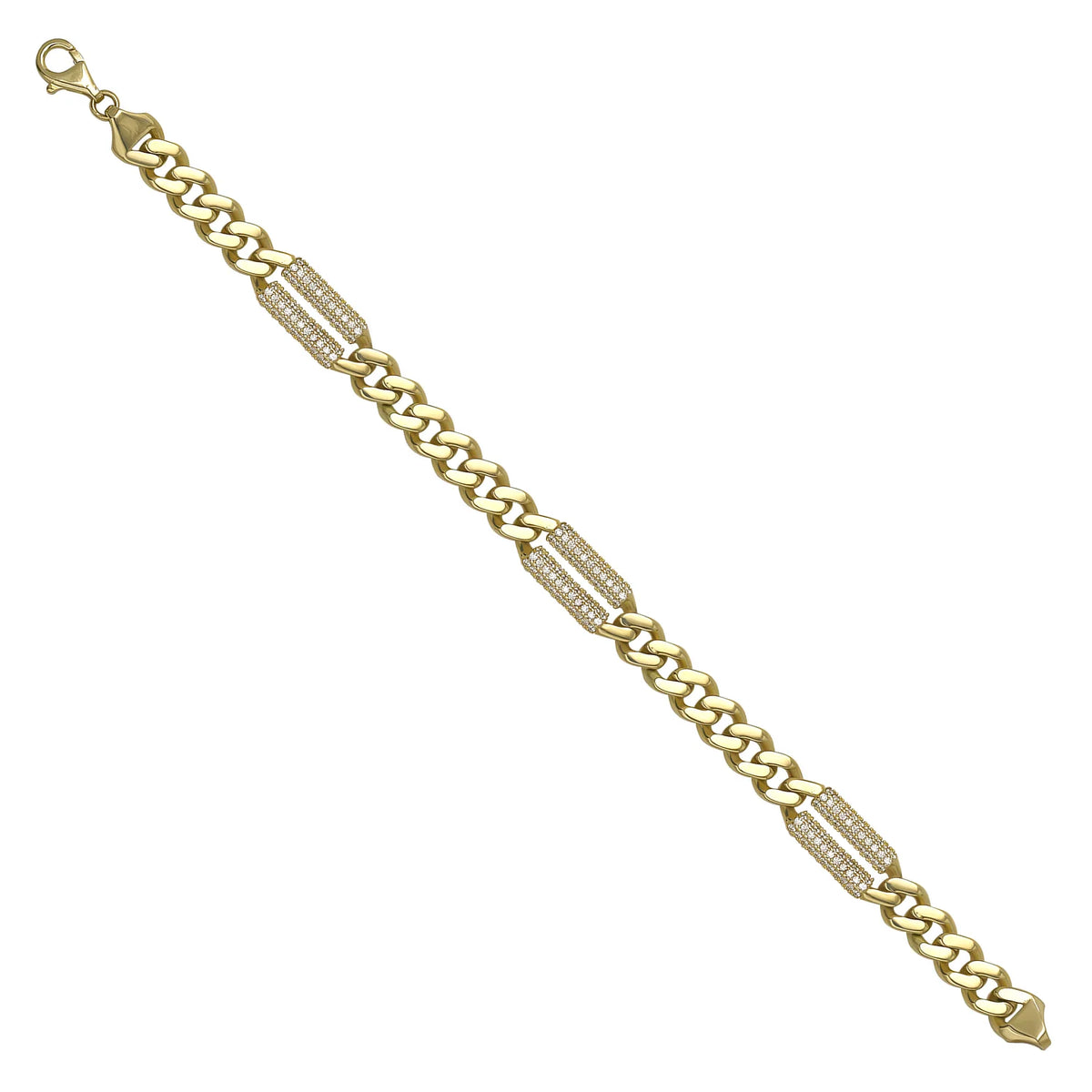 Solid gold curb bracelet, 12.20 g — shown at an angle across the frame.