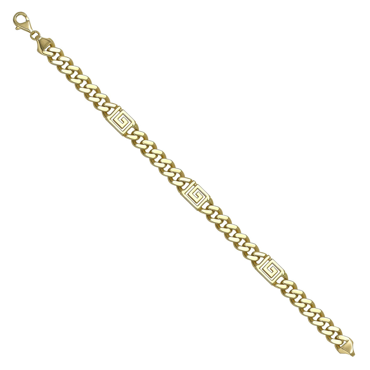 Solid gold curb bracelet, 13.25 g — shown at an angle across the frame.