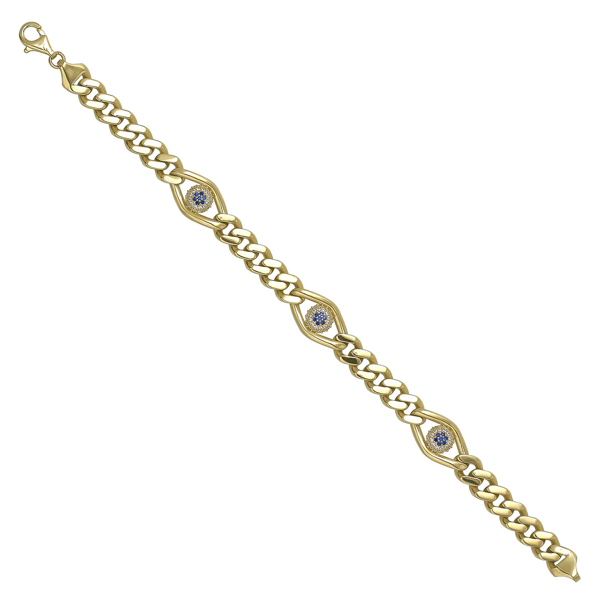 Solid gold curb bracelet, 13.85 g — shown at an angle across the frame.