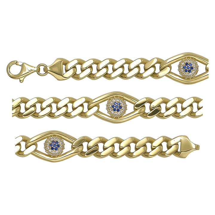 Solid gold curb bracelet, 13.85 g — shown in three rows across the frame.