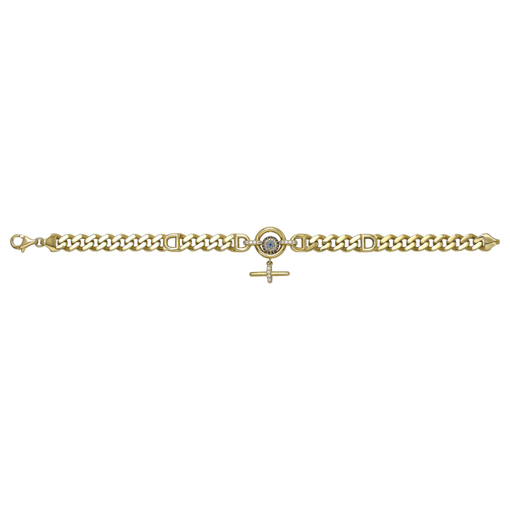Solid gold curb bracelet, 13.35 g — shown square on a plain background.