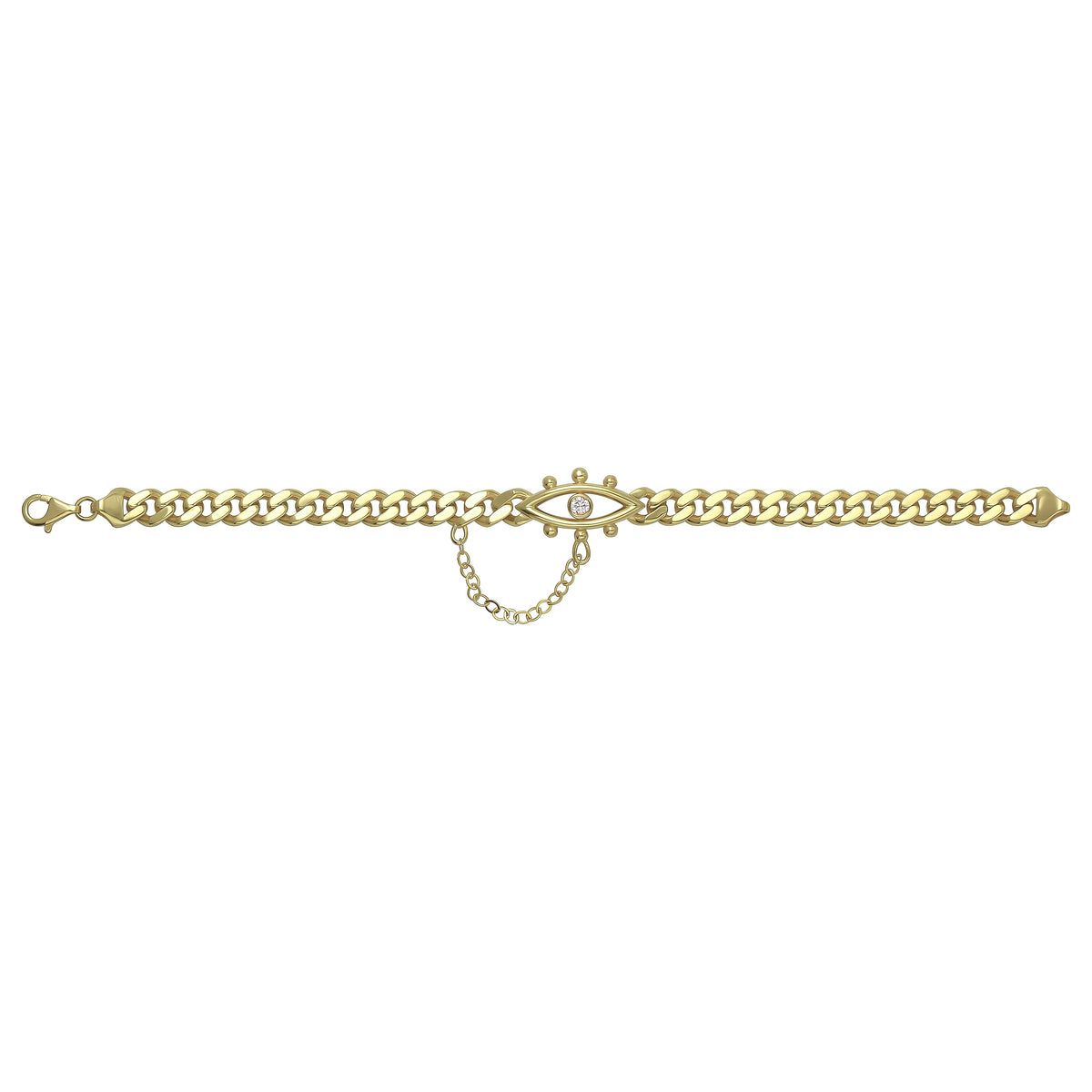 Solid gold curb bracelet, 12.10 g — shown square on a plain background.