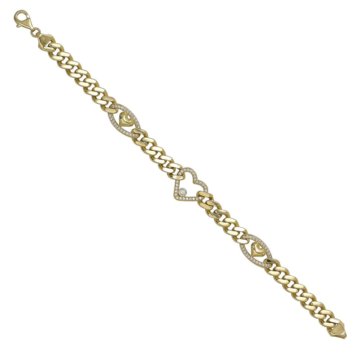 Solid gold curb bracelet, 12.45 g — shown at an angle across the frame.