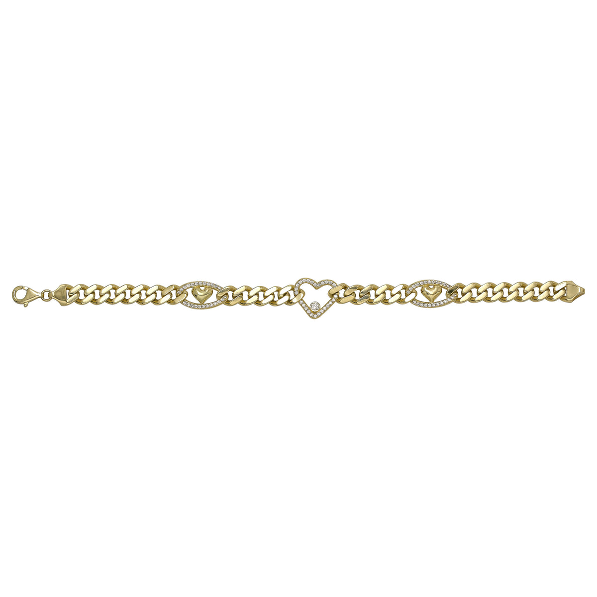 Solid gold curb bracelet, 12.45 g — shown square on a plain background.