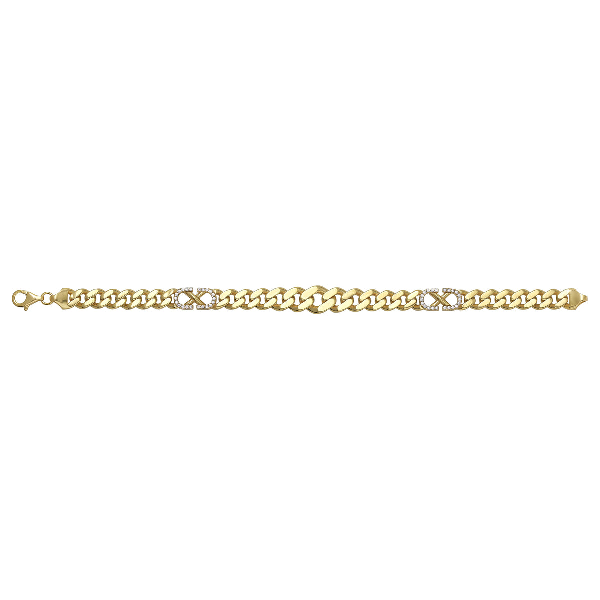 Solid gold curb bracelet, 13.60 g — shown square on a plain background.