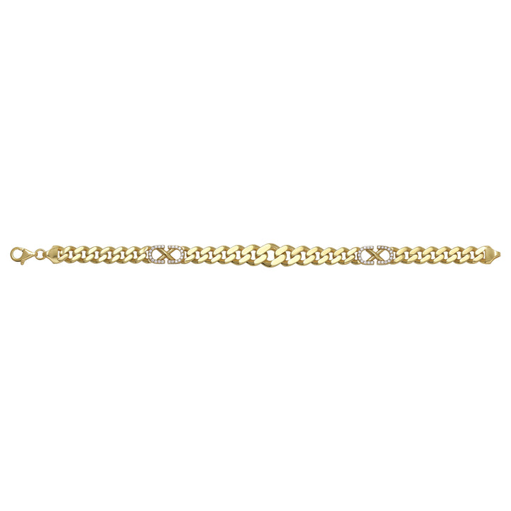 Solid gold curb bracelet, 13.60 g — shown square on a plain background.