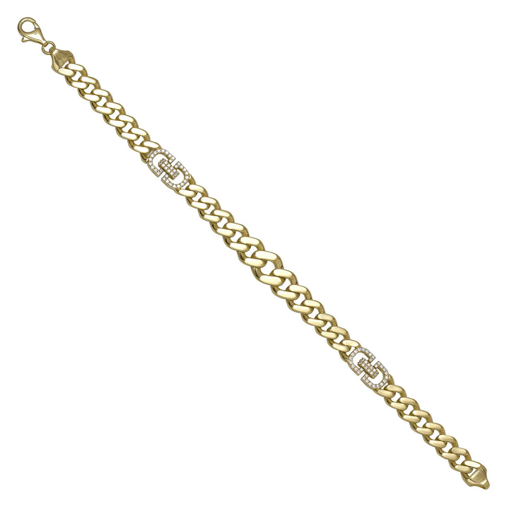 Solid gold curb bracelet, 12.35 g — shown at an angle across the frame.