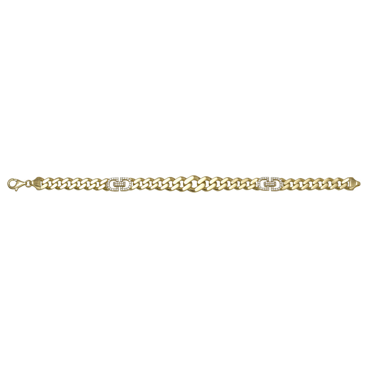 Solid gold curb bracelet, 12.35 g — shown square on a plain background.