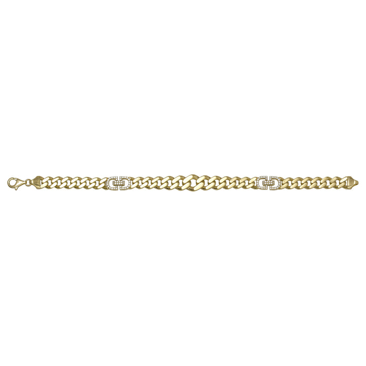Solid gold curb bracelet, 12.35 g — shown square on a plain background.