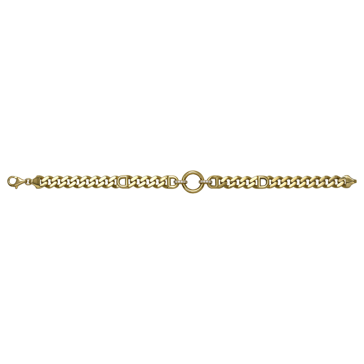 Solid gold curb bracelet, 13.22 g — shown square on a plain background.