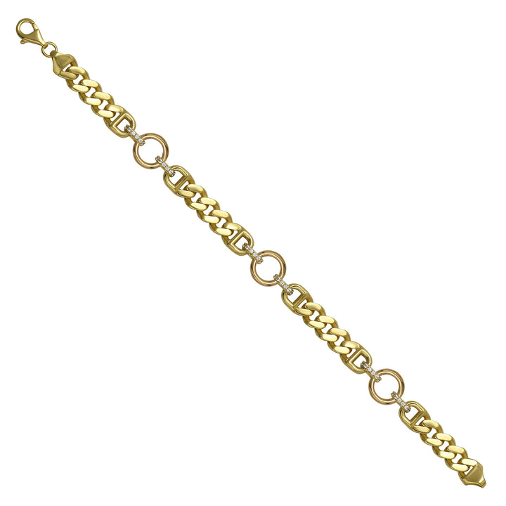 Solid gold curb bracelet, 15.74 g — shown at an angle across the frame.