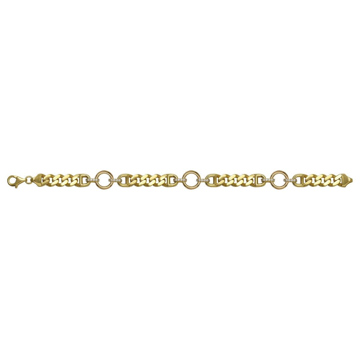 Solid gold curb bracelet, 15.74 g — shown square on a plain background.