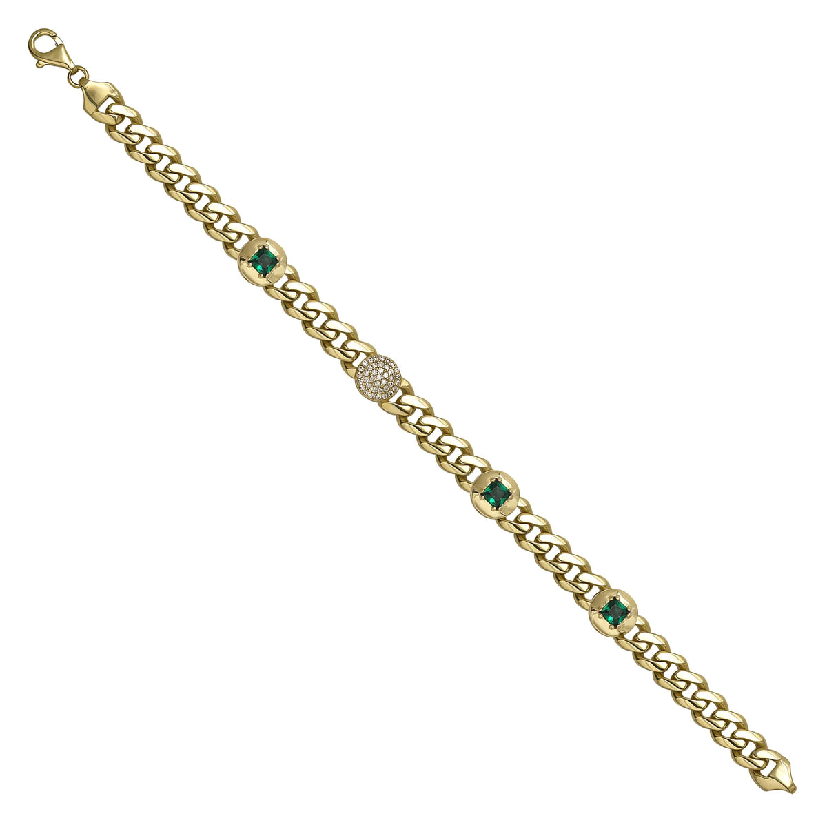 Solid gold curb bracelet, 13.50 g — shown at an angle across the frame.