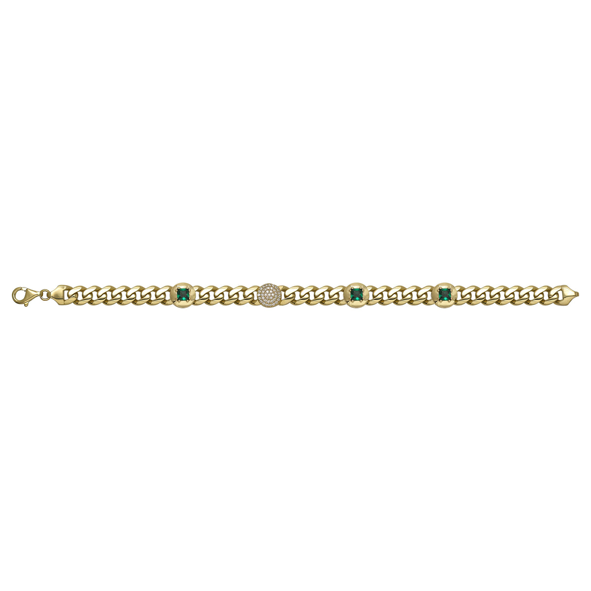 Solid gold curb bracelet, 13.50 g — shown square on a plain background.