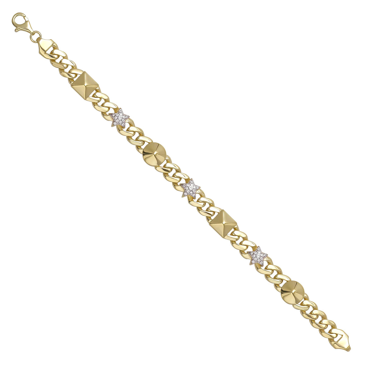 Solid gold curb bracelet, 11.85 g — shown at an angle across the frame.