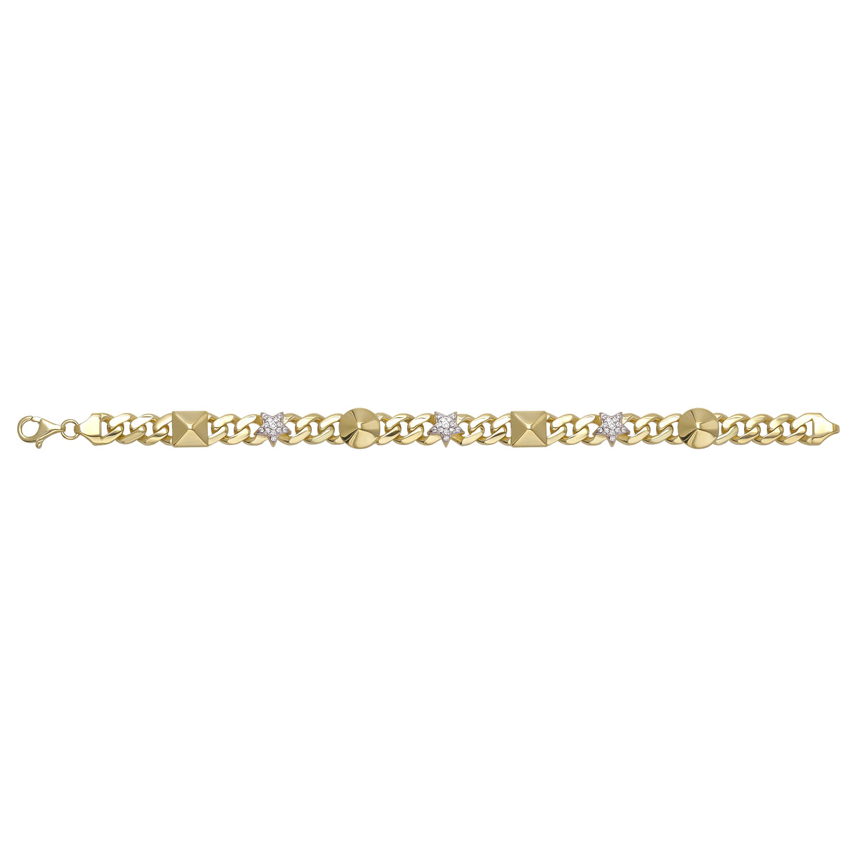Solid gold curb bracelet, 11.85 g — shown square on a plain background.
